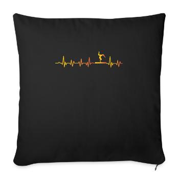 Balance beam heartbeat - Sofa pillowcase 17,3'' x 17,3'' (45 x 45 cm) - black - Front