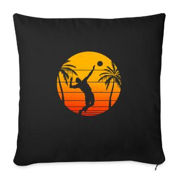 Beach-volley - Housse de coussin décorative 45 x 45 cm - noir - Devant