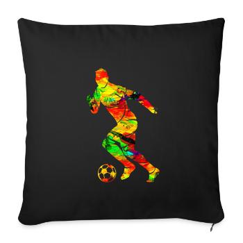 Footballeur - Housse de coussin décorative 45 x 45 cm - noir - Devant