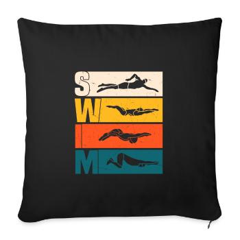 Swim - Sofa pillowcase 17,3'' x 17,3'' (45 x 45 cm) - black - Front