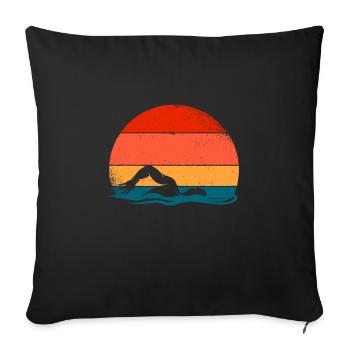 Swim - Sofa pillowcase 17,3'' x 17,3'' (45 x 45 cm) - black - Front