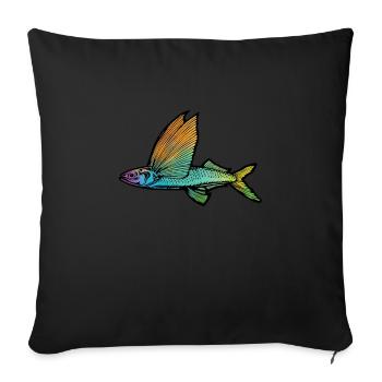 Fliegender Fisch - Sofakissenbezug 45 x 45 cm - Schwarz - Vorne