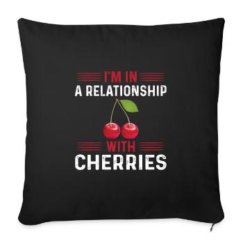 Cherry T-Shirt - Sofa pillowcase 17,3'' x 17,3'' (45 x 45 cm) - black - Front