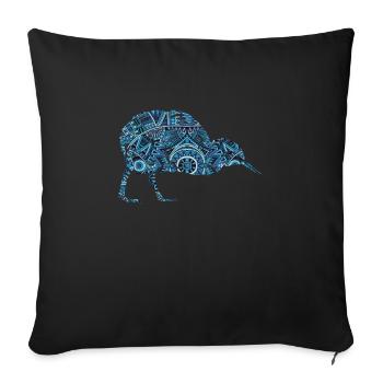 Kiwi Tribal Nouvelle-Zélande - Housse de coussin décorative 45 x 45 cm - noir - Devant