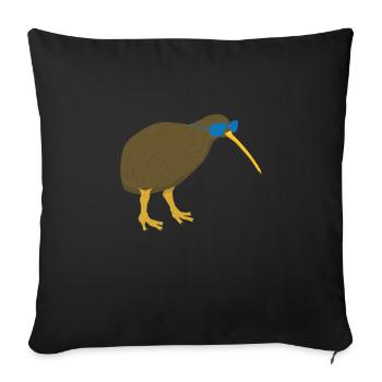 Kiwi Bird avec lunettes de soleil - Housse de coussin décorative 45 x 45 cm - noir - Devant