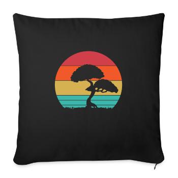 Bonsai - Sofa pillowcase 17,3'' x 17,3'' (45 x 45 cm) - black - Front