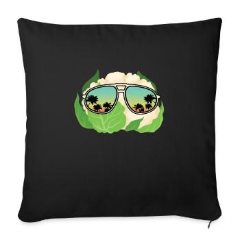 Lunettes de soleil au chou-fleur - Housse de coussin décorative 45 x 45 cm - noir - Devant