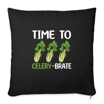 Cadeau de céleri - Housse de coussin décorative 45 x 45 cm - noir - Devant