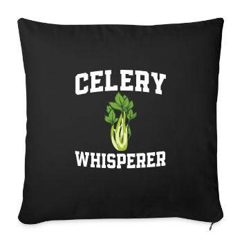 Chuchoteur de céleri - Housse de coussin décorative 45 x 45 cm - noir - Devant