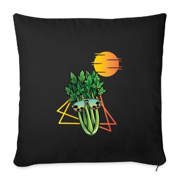 Céleri Rétro - Housse de coussin décorative 45 x 45 cm - noir - Devant