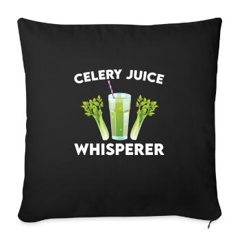 Chuchoteur de jus de céleri - Housse de coussin décorative 45 x 45 cm - noir - Devant