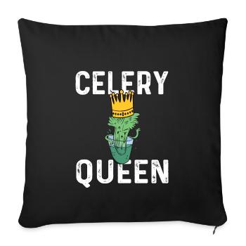 Reine du céleri - Housse de coussin décorative 45 x 45 cm - noir - Devant