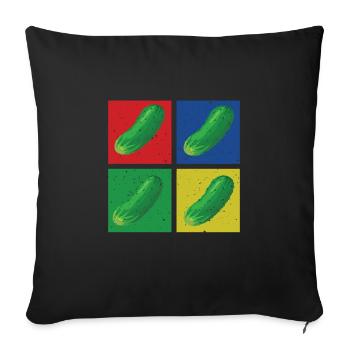Gurken - Sofakissenbezug 45 x 45 cm - Schwarz - Vorne