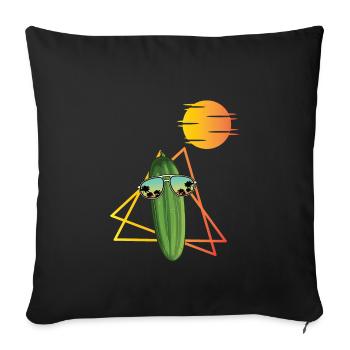 80s cucumber - Sofa pillowcase 17,3'' x 17,3'' (45 x 45 cm) - black - Front