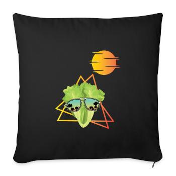 Lettuce Retro Shirt - Sofa pillowcase 17,3'' x 17,3'' (45 x 45 cm) - black - Front