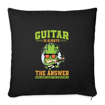 Lettuce Guitar - Sofa pillowcase 17,3'' x 17,3'' (45 x 45 cm) - black - Front
