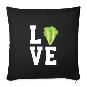 I love lettuce - Sofa pillowcase 17,3'' x 17,3'' (45 x 45 cm) - black - Front