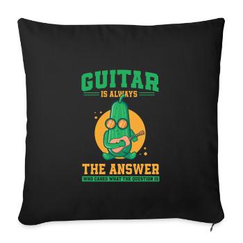 Zucchini guitarist - Sofa pillowcase 17,3'' x 17,3'' (45 x 45 cm) - black - Front
