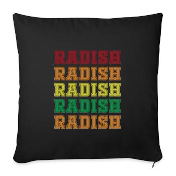 Radieschen - Sofakissenbezug 45 x 45 cm - Schwarz - Vorne
