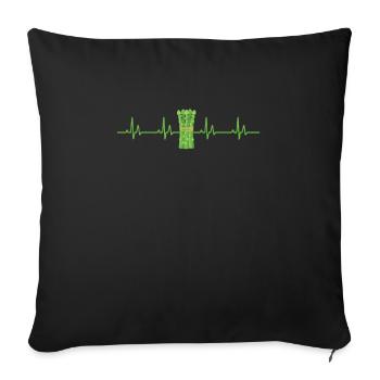Asparagus Heartbeat Shirt - Sofa pillowcase 17,3'' x 17,3'' (45 x 45 cm) - black - Front