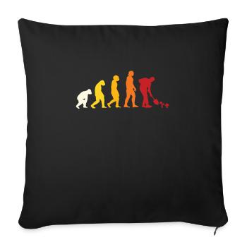 Évolution du cueilleur de champignons - Housse de coussin décorative 45 x 45 cm - noir - Devant