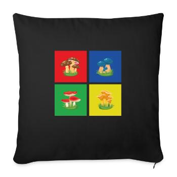 Fungi - Sofa pillowcase 17,3'' x 17,3'' (45 x 45 cm) - black - Front