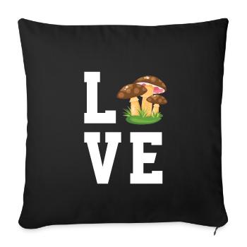 J’adore les champignons - Housse de coussin décorative 45 x 45 cm - noir - Devant