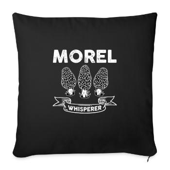 Morels Whisperer - Sofa pillowcase 17,3'' x 17,3'' (45 x 45 cm) - black - Front