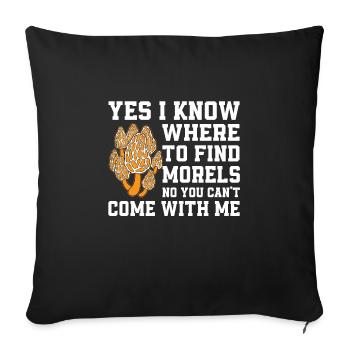 Morels Mushroom Picker - Sofa pillowcase 17,3'' x 17,3'' (45 x 45 cm) - black - Front