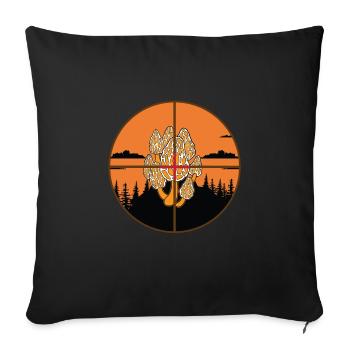 Chasse aux morilles - Housse de coussin décorative 45 x 45 cm - noir - Devant
