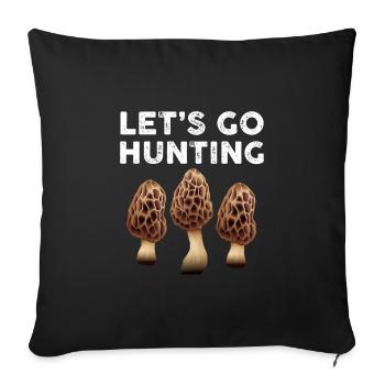 Chasse aux champignons - Housse de coussin décorative 45 x 45 cm - noir - Devant