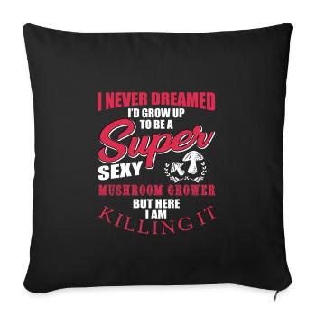 Producteur de champignons - Housse de coussin décorative 45 x 45 cm - noir - Devant