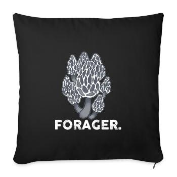 Champignon - Housse de coussin décorative 45 x 45 cm - noir - Devant