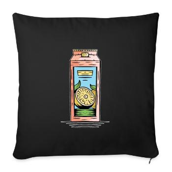 Orange juice - Sofa pillowcase 17,3'' x 17,3'' (45 x 45 cm) - black - Front