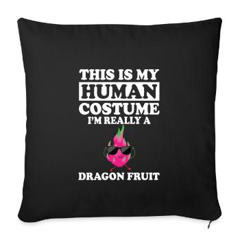Dragon Fruit Saying - Sofa pillowcase 17,3'' x 17,3'' (45 x 45 cm) - black - Front