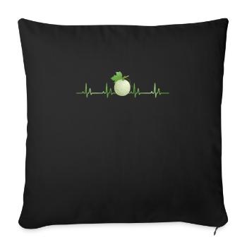Cantaloupe-Melone Herzschlag - Sofakissenbezug 45 x 45 cm - Schwarz - Vorne