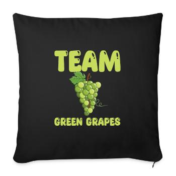 Team Green Grapes - Sofa pillowcase 17,3'' x 17,3'' (45 x 45 cm) - black - Front