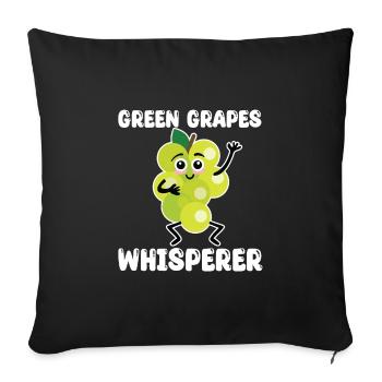 Green Grape Whisperer - Sofa pillowcase 17,3'' x 17,3'' (45 x 45 cm) - black - Front