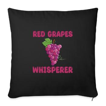 Chuchoteur de raisin rouge - Housse de coussin décorative 45 x 45 cm - noir - Devant