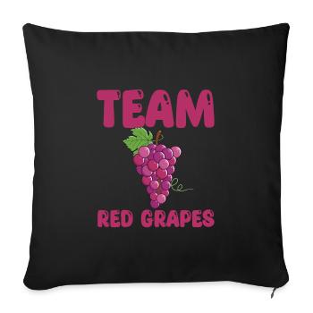 Équipe Raisins Rouges - Housse de coussin décorative 45 x 45 cm - noir - Devant
