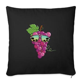 Red Grapes Sunglasses - Sofa pillowcase 17,3'' x 17,3'' (45 x 45 cm) - black - Front