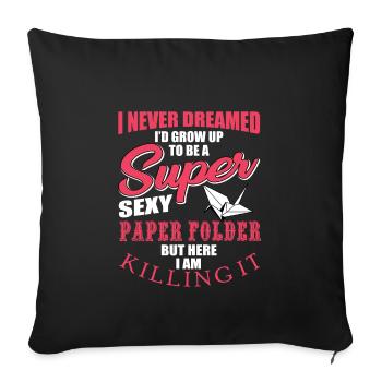 Paper Folding - Sofa pillowcase 17,3'' x 17,3'' (45 x 45 cm) - black - Front