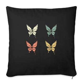 Origami Butterflies - Sofa pillowcase 17,3'' x 17,3'' (45 x 45 cm) - black - Front