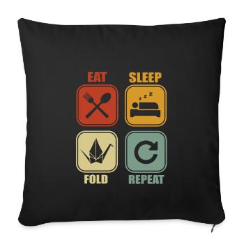 Origami Paper Folds - Sofa pillowcase 17,3'' x 17,3'' (45 x 45 cm) - black - Front