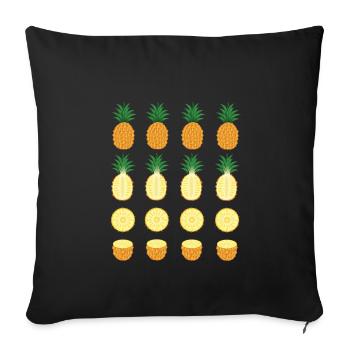 Pineapple - Sofa pillowcase 17,3'' x 17,3'' (45 x 45 cm) - black - Front