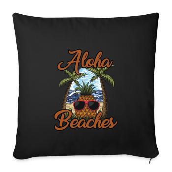 Plages d’Aloha - Housse de coussin décorative 45 x 45 cm - noir - Devant