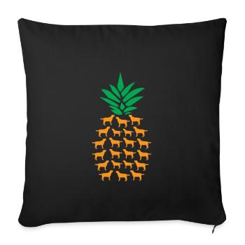 Chiens ananas - Housse de coussin décorative 45 x 45 cm - noir - Devant