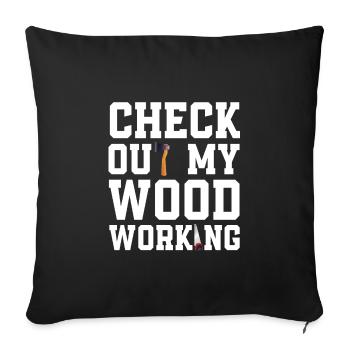 Chemise de travail du bois pour charpentiers - Housse de coussin décorative 45 x 45 cm - noir - Devant
