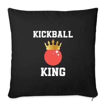 Kickball King T-Shirt - Housse de coussin décorative 45 x 45 cm - noir - Devant