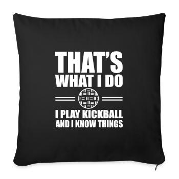 Drôle de kickball disant - Housse de coussin décorative 45 x 45 cm - noir - Devant